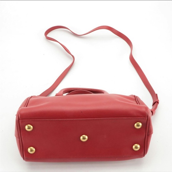 SAINT LAURENT Classic Two-WayBaby Duffle Bag in Cherry Red Leather - Picture 3 of 7